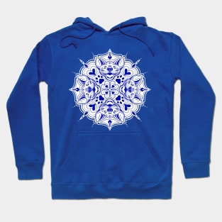 Delft Blue Frenchie Mandala Hoodie